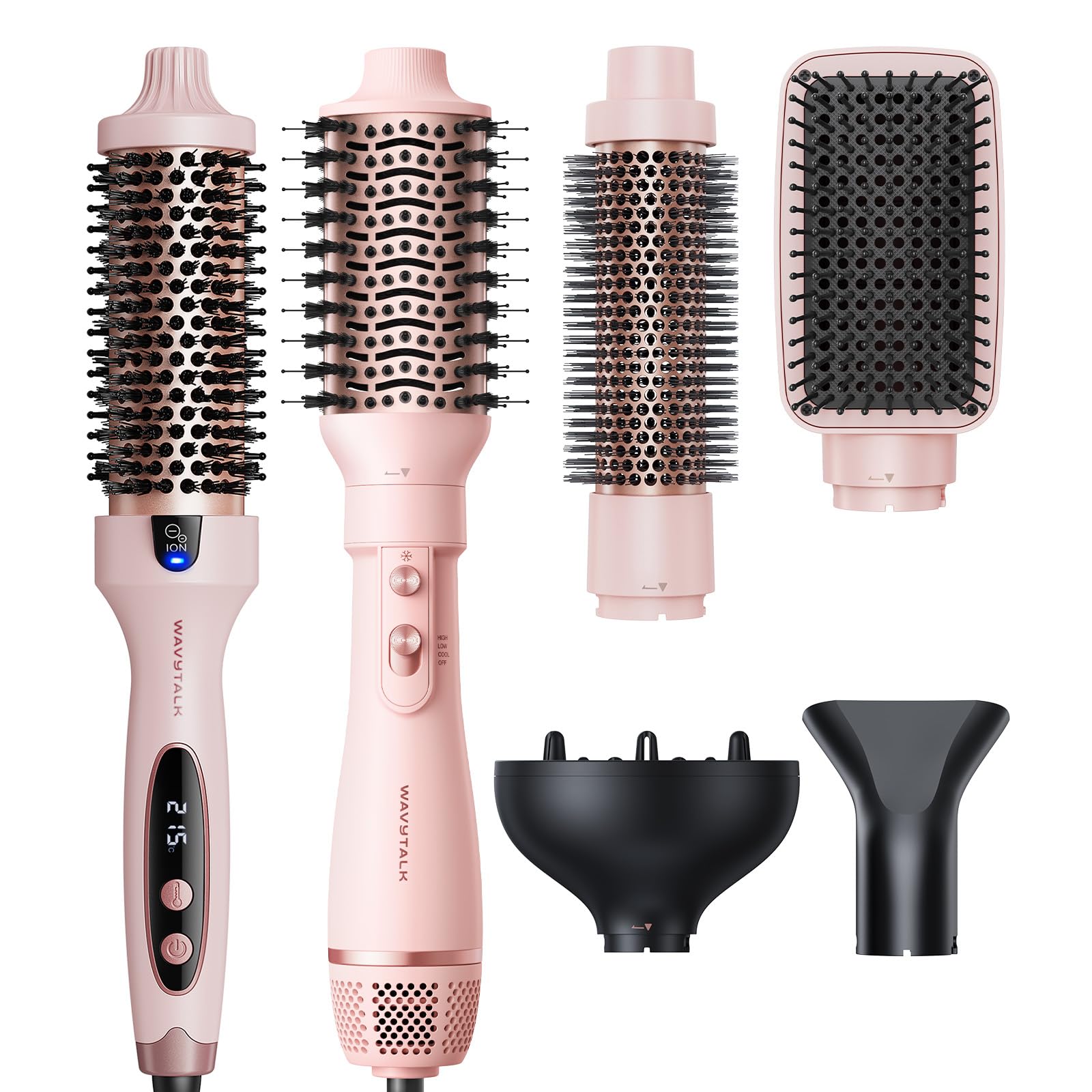 Wavytalk Blowout Boost Thermobürste Pink and Air Sculpt 5-in-1 Föhnbürste