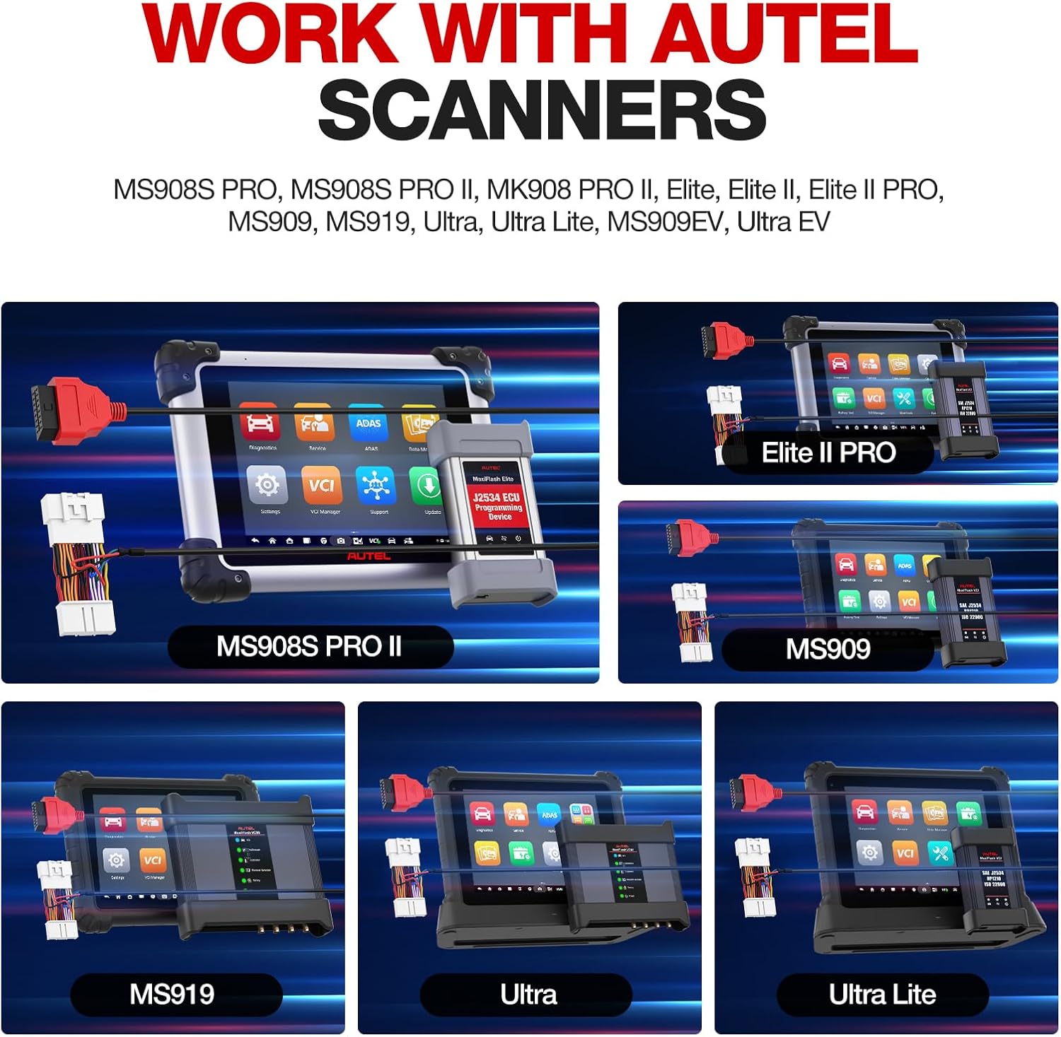 Autel Original TESKIT3Y Teala Diagnostic Cable Adapter for Tesla Model 3 & Y, 26Pin OBD1 to 16 Pin OBD2 Extension Harness Connector Work w/Autel Scanner MaxiSys Ultra/Elite II PRO/ MS908S PRO/ MS909