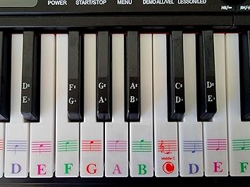 37/49/61/76/88 Keys Electronic or Full Size Piano Keyboard Stickers Transparent Music Decal Notes for Beginners, Instructions Included