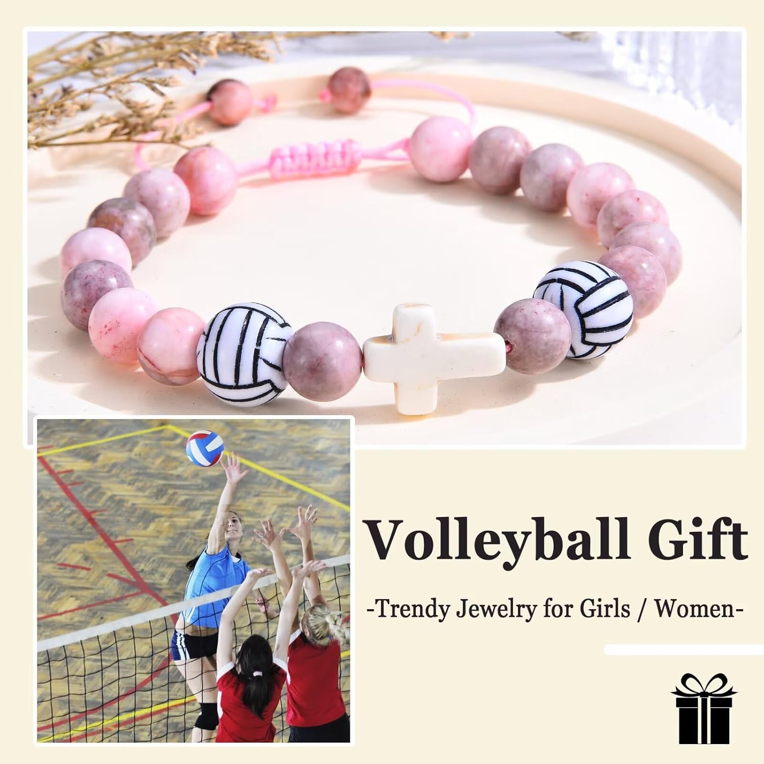 Volleyball/Soccer/Baseball/Basketball Gifts for Teen Girls Cross Bracelets Sport Stuff Jewelry for Birthday, Christmas, Graduation - Image 2
