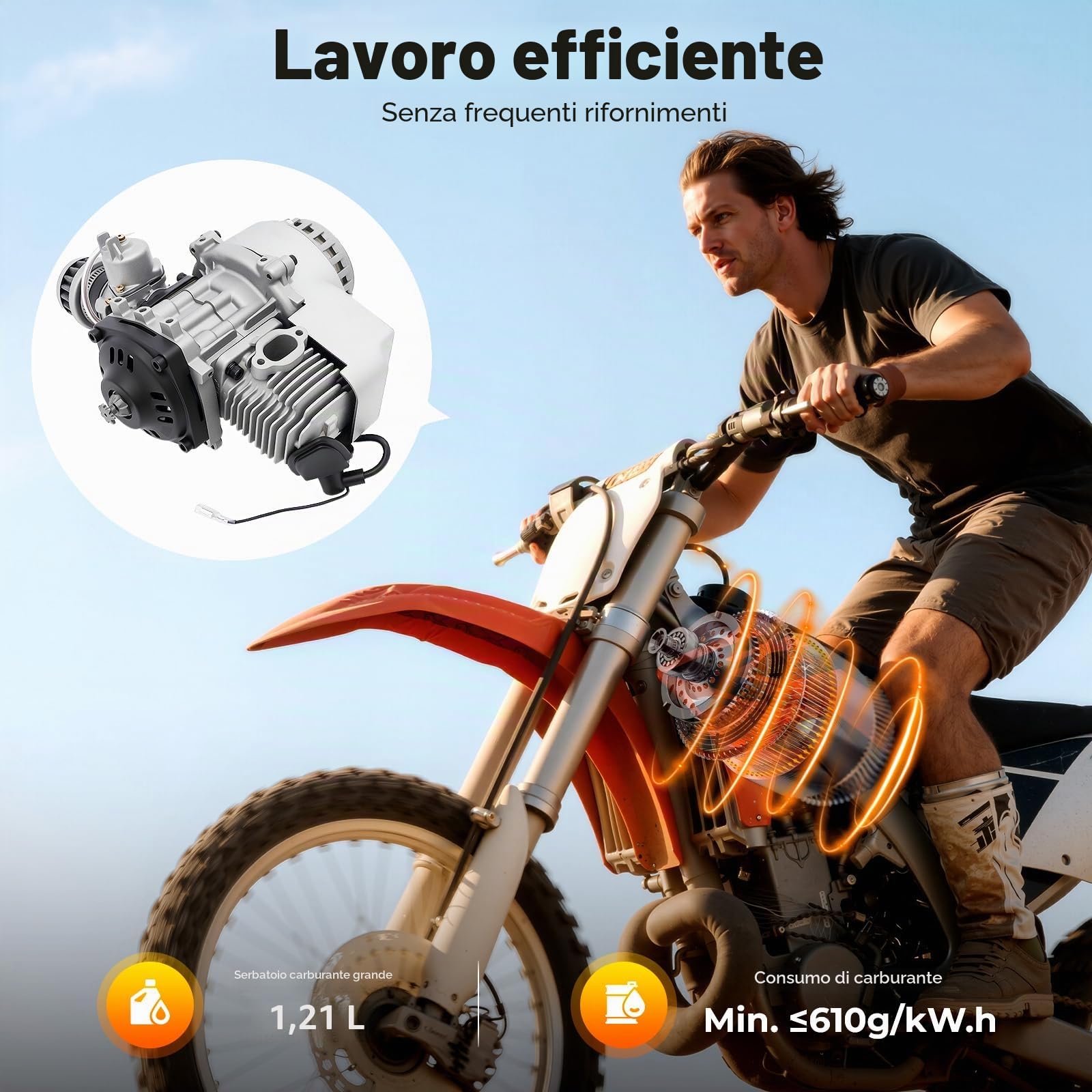 49 CC 2 tempi Pocket Bike Motore a benzina per bicicletta motore completo 49 CC a due tempi per mini bici da dirtbike mini ATV 47 CC/49 CC