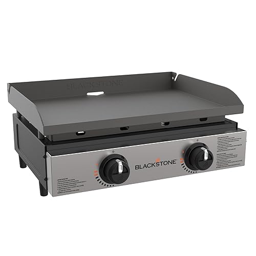 Blackstone 1666 22” Tabletop Griddle with Stainless Steel Faceplate, Powder Coated Steel, Black