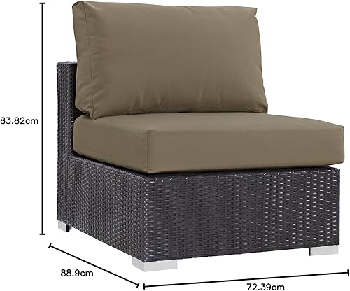 Vista 53 de Modway EEI-1911-EXP-ORA Convene - Muebles otomanos cuadrados de tela para patio, muebles de exterior, color naranja espresso Espresso Naranja