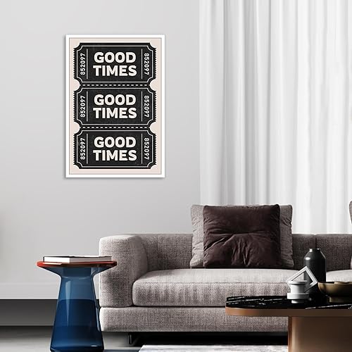 Miniatura 3 de Póster vintage negro con estampado de boletos de Good Times, moderno, retro, negro, estético, arte de pared, bar, carrito, impresiones artísticas