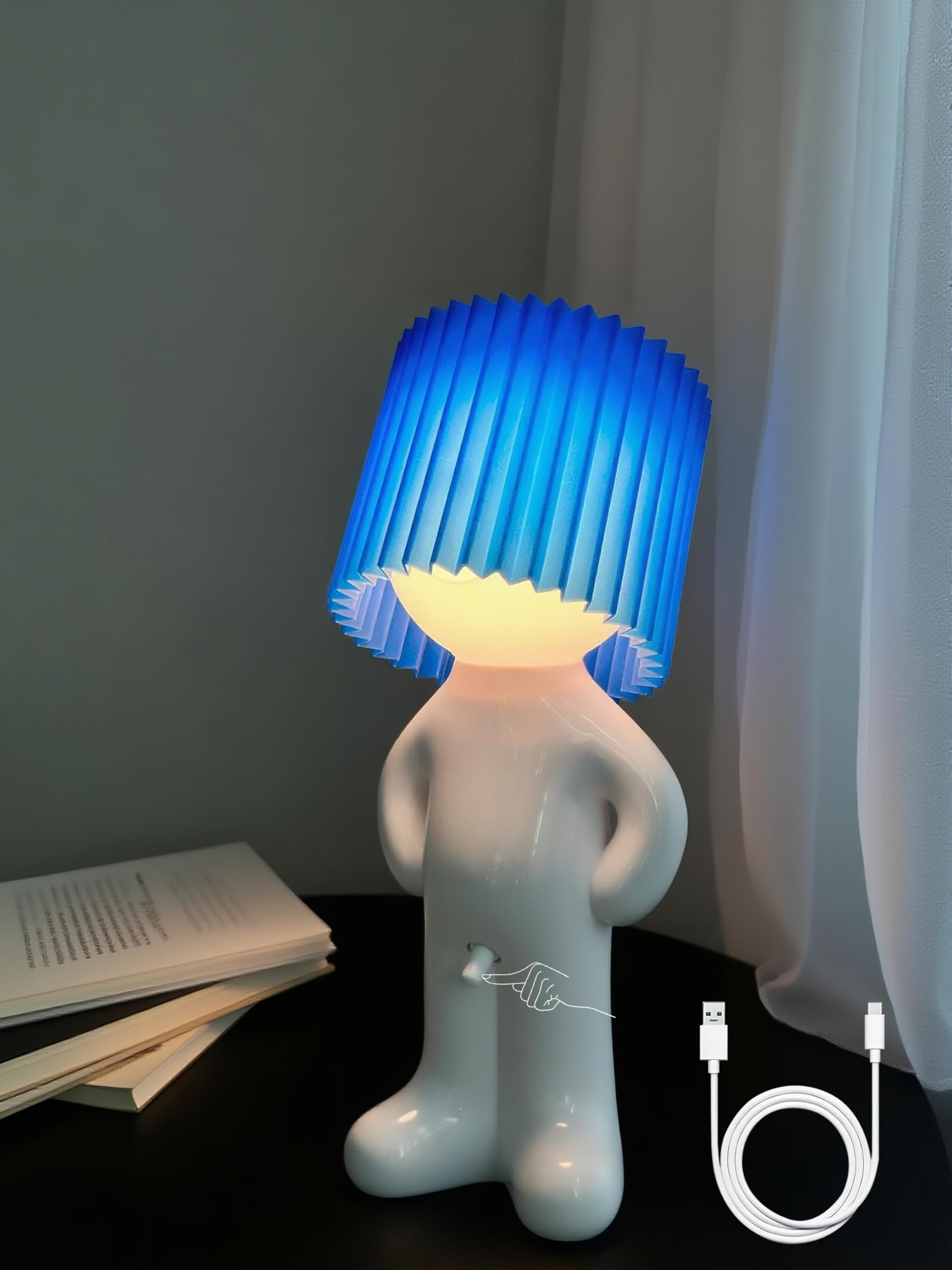 UNIMIW White Elephant Gifts for Adults,Gag Gifts Funny Adult for Women Girlfriend Boyfriend Men Cool Inappropriate Sht Weird Novelty Gift Ideas for Men Rechargeable Night Light Funny Lamp (Blue)