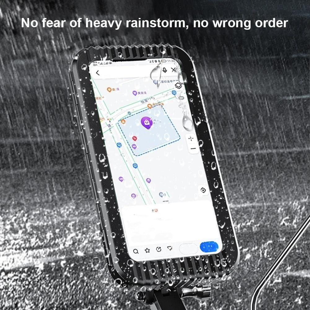 Custodia Impermeabile Moto Supporto Telefono Specchietto Retrovisore Manubrio Rotazione 360° Flessibile Per 4–7 Pollici