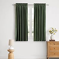 Vista 44 de Cortinas dorado oscuro de 108" para sala de estar, cortinas opacas de terciopelo con bolsillo para barra, para ventana, tratamiento de semi