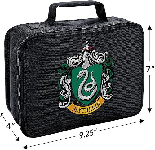 Miniatura 2 de LOGOVISION Harry Potter Slytherin Crest - Lonchera con aislamiento de lados suaves, bolsa de almuerzo reutilizable para trabajo de oficina escolar,