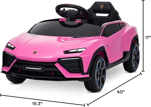 Miniatura 7 de Kidzone Auto eléctrico para niños 12V licencia Lamborghini Aventador SV auto deportivo a batería juguete 2 velocidades control parental sistema de