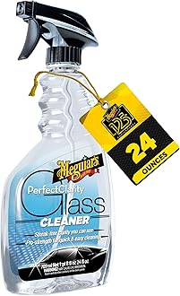 Meguiar's Perfect Clarity Glass Cleaner, Keep Windows, Windshields, and Mirrors Gleaming using a Premium Anti-Hazing Formula that Leaves a Superior Streak Free Finish, 24 Oz