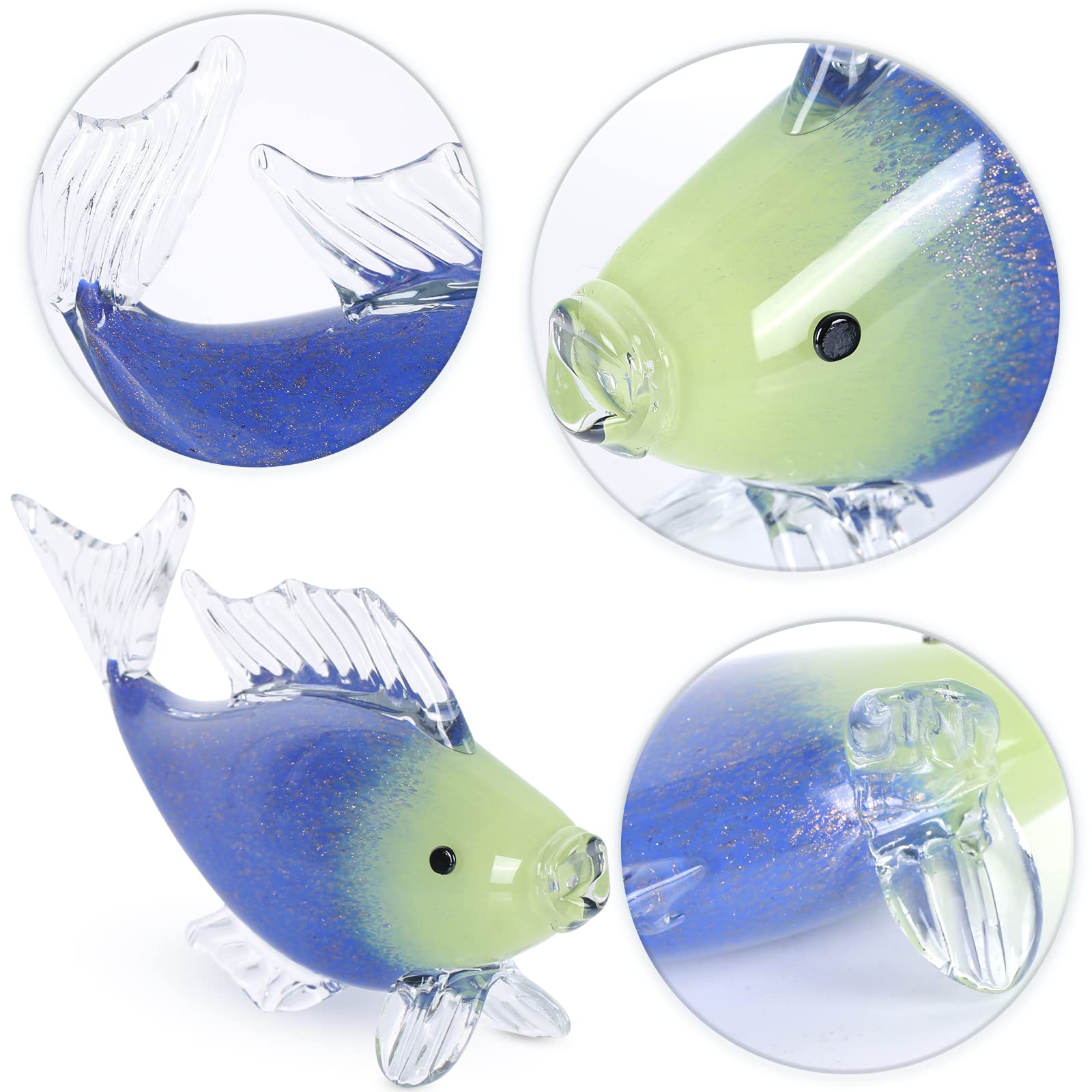 Amazon.co.jp: XIYOUQI 吹きガラス 魚の置物、カラフルな熱帯のガラス