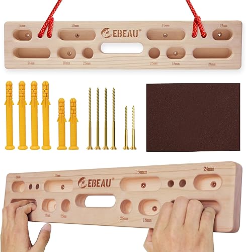 ebeau Tablero colgante portátil para escalada en roca para escalada y entrenamiento de agarre, entrenamientos montados en la puerta y barras de