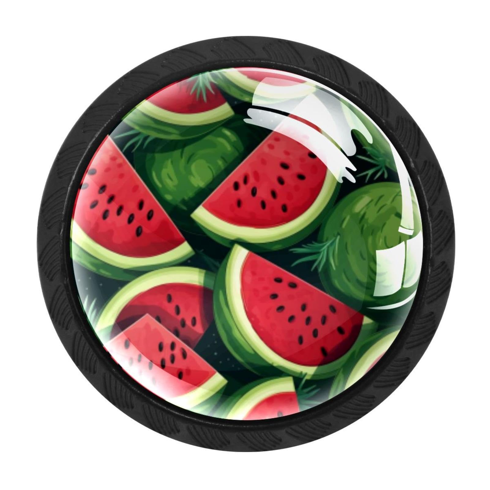 CHENZZZZ 4 Pieces Watermelon Kitchen Cabinet Knobs Drawer Knobs Dresser Knobs Black Knobs Drawer Pulls Dresser Drawer Handles Knobs for Dresser Drawers