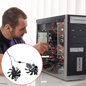 RX580 2048グラフィックスカード冷却ファン管理コンピュータアクセサリー用80mm 4ピン冷却ファン交換部品