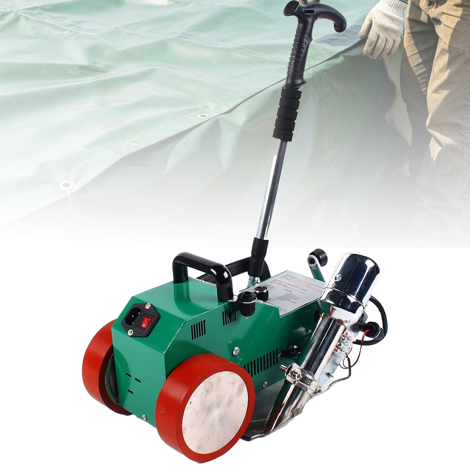 BITYCOW Automatic Heat Jointer, 1800W Hot Air Unit, 20-680°C Temp Range, Ideal for PVC Cloth, Spray Painting Cloth and TPO Roof Membrane