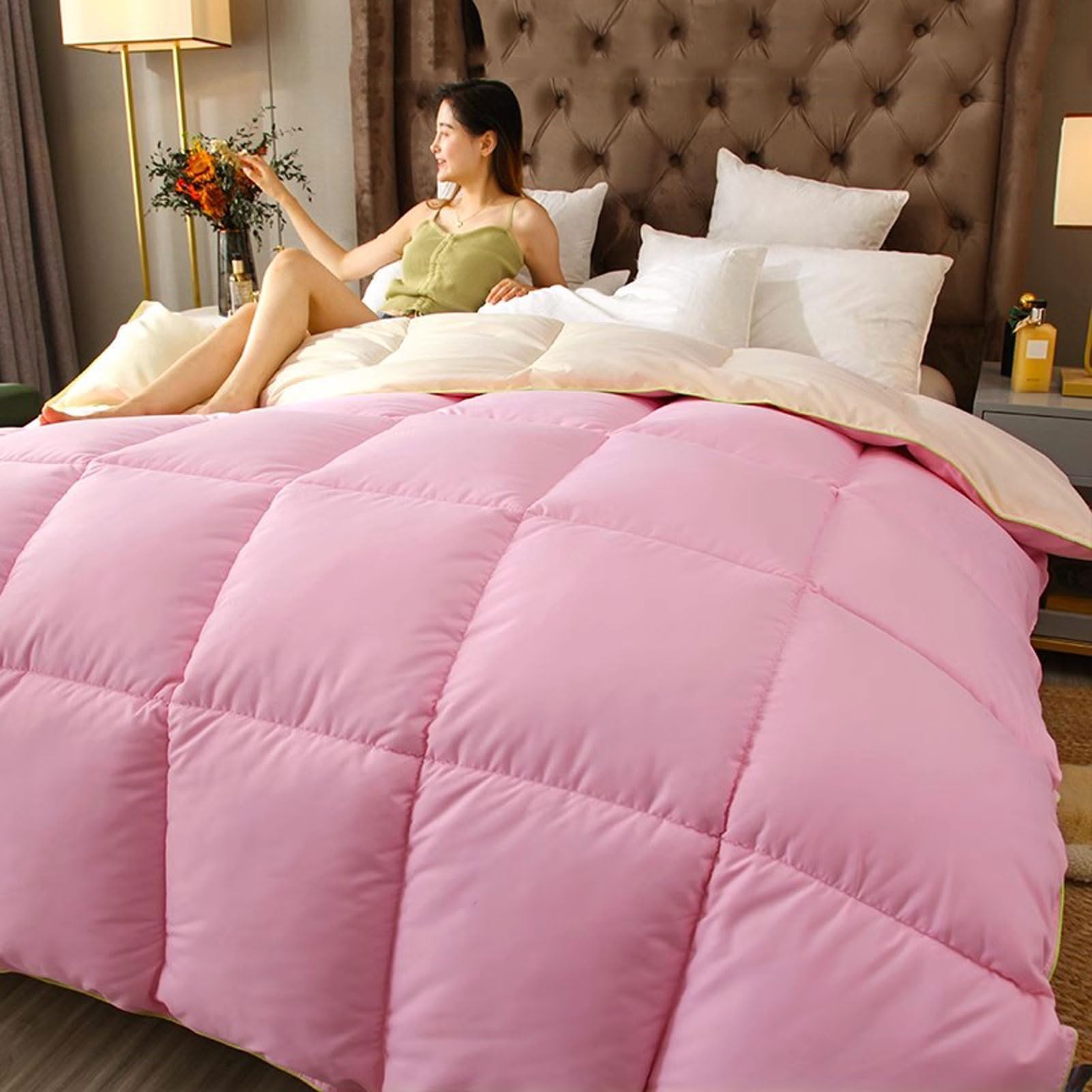 Fluffy Plush Duvet, Comforter Soft Cotton, Solid Heavyweight Bed Comforter, Soft Comfortable Bedding, All Season Cotton Quilt, Down Comforter (D 200x230cm(5kg))