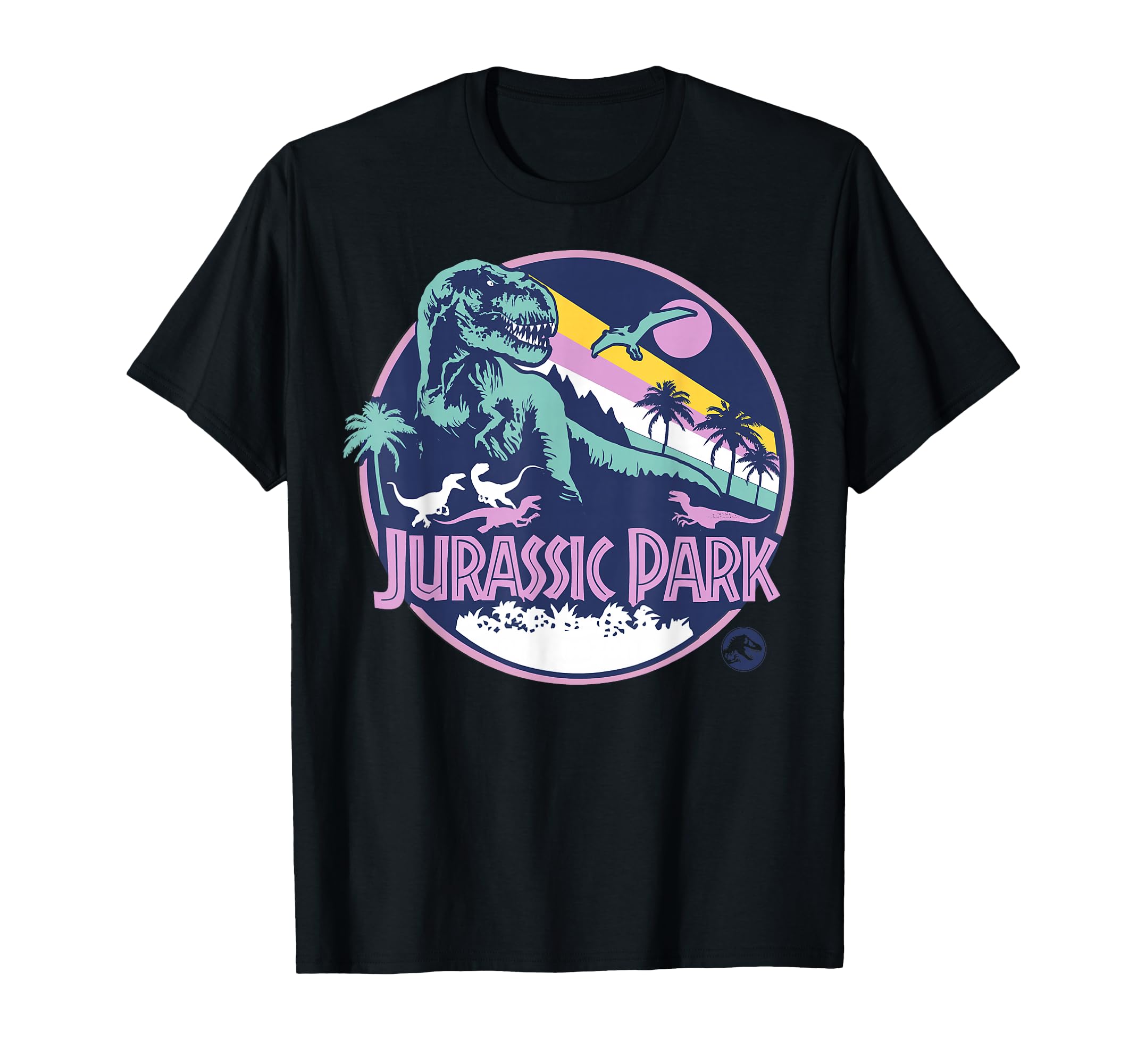 Purple Retro Dinosaur Scene T-Shirt