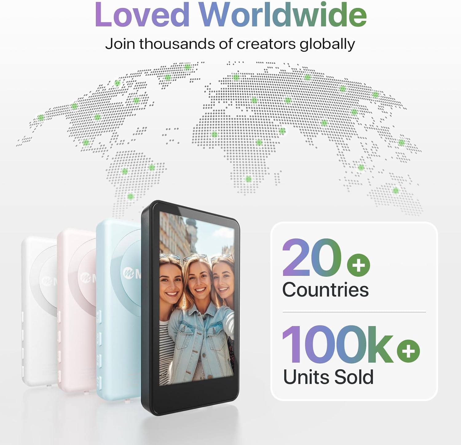 Moman Vlog Selfie Monitor + 13–66" Magnetic Tripod Bundle – 4K 60fps Wireless iPhone Monitor & Portable Auto-Deploy Travel Tripod for TikTok/YouTube