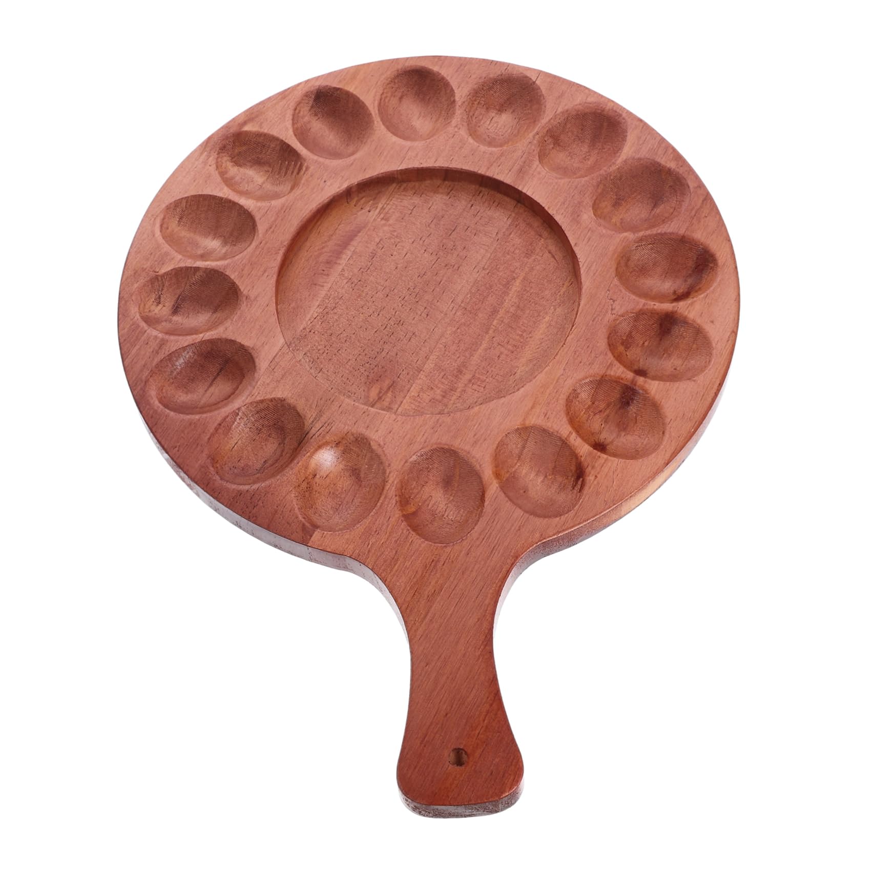 BRIGHTFUFU Wooden Egg Tray Soft Boiled Egg Holder Deviled Serving Plate Double-sided Dessert Plate Reusable Storage