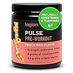 LEGION Pulse Pre Workout - All Natural Nitric Oxide Preworkout Drink to Boost Energy, Creatine Free, Naturally Sweetened, Beta Alanine, Citrulline, Alpha GPC (Peach)