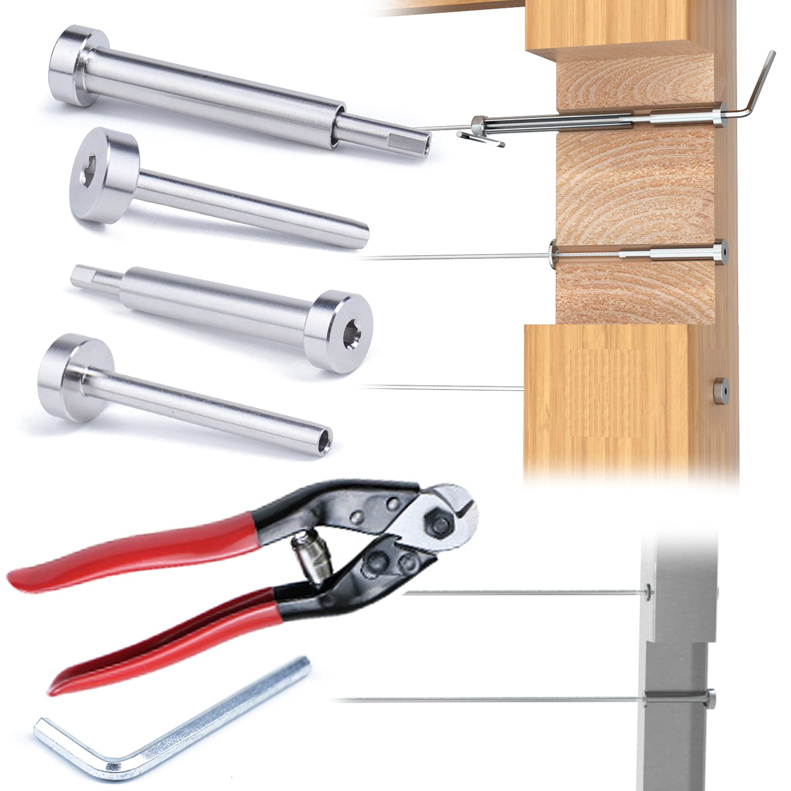 Buy Muzata 10Pair Cable Railing kit Invisible 1/8" Upgraded Swage