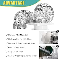 Vista 6 de Kit de Conector de Manguera de Ventilación para Secadora VIWINVELA - Placa de Pared para Ventilación de Secadora - Conector de Conducto de Secadora