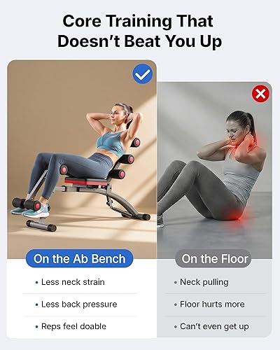 Miniatura 2 de MERACH Máquina de abdominales, entrenador de abdominales ajustable multifuncional, banco de entrenamiento abdominal para gimnasio en casa, máquina