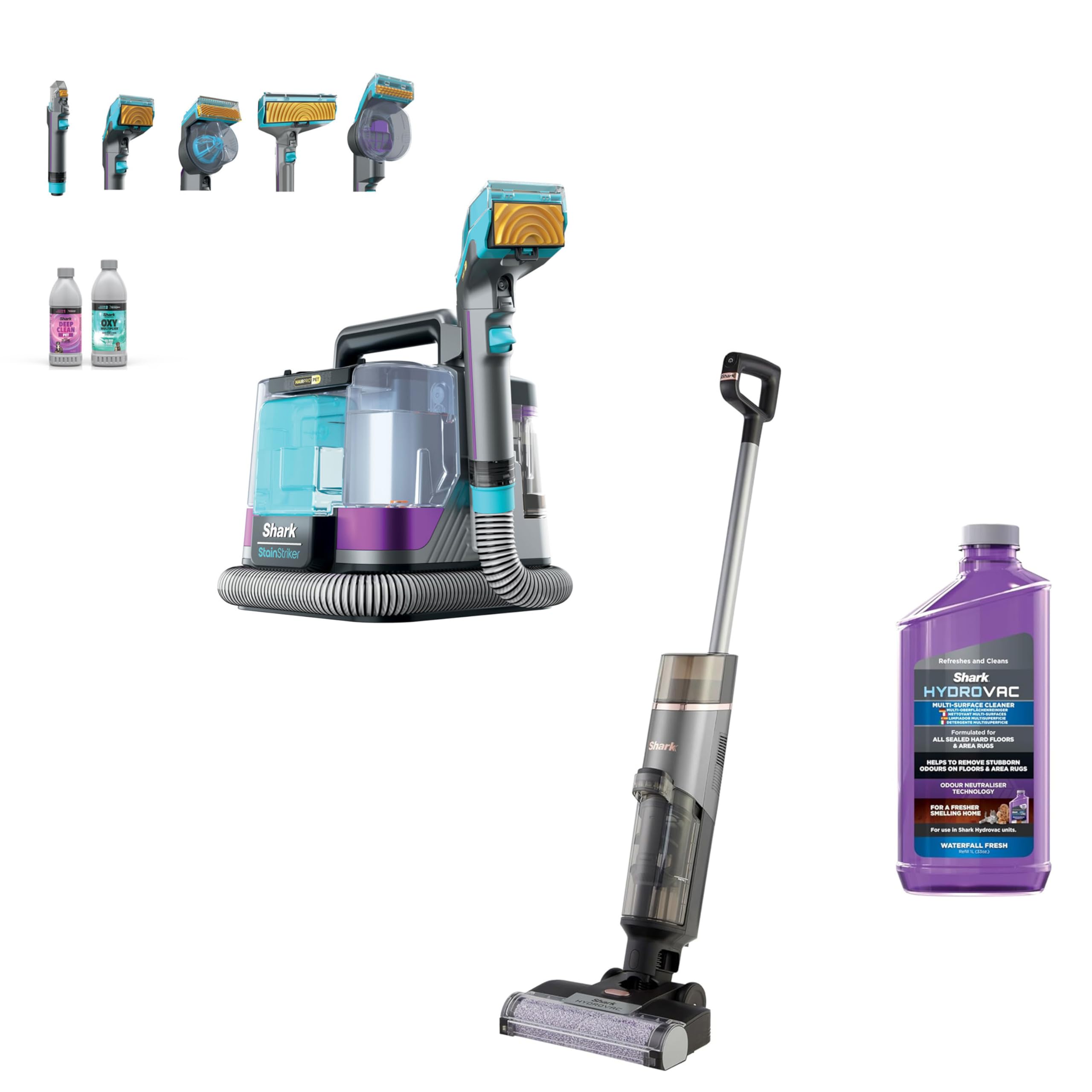 Shark StainStriker HairPro PX250EUT et HydroVac WD210EUCP duo premium