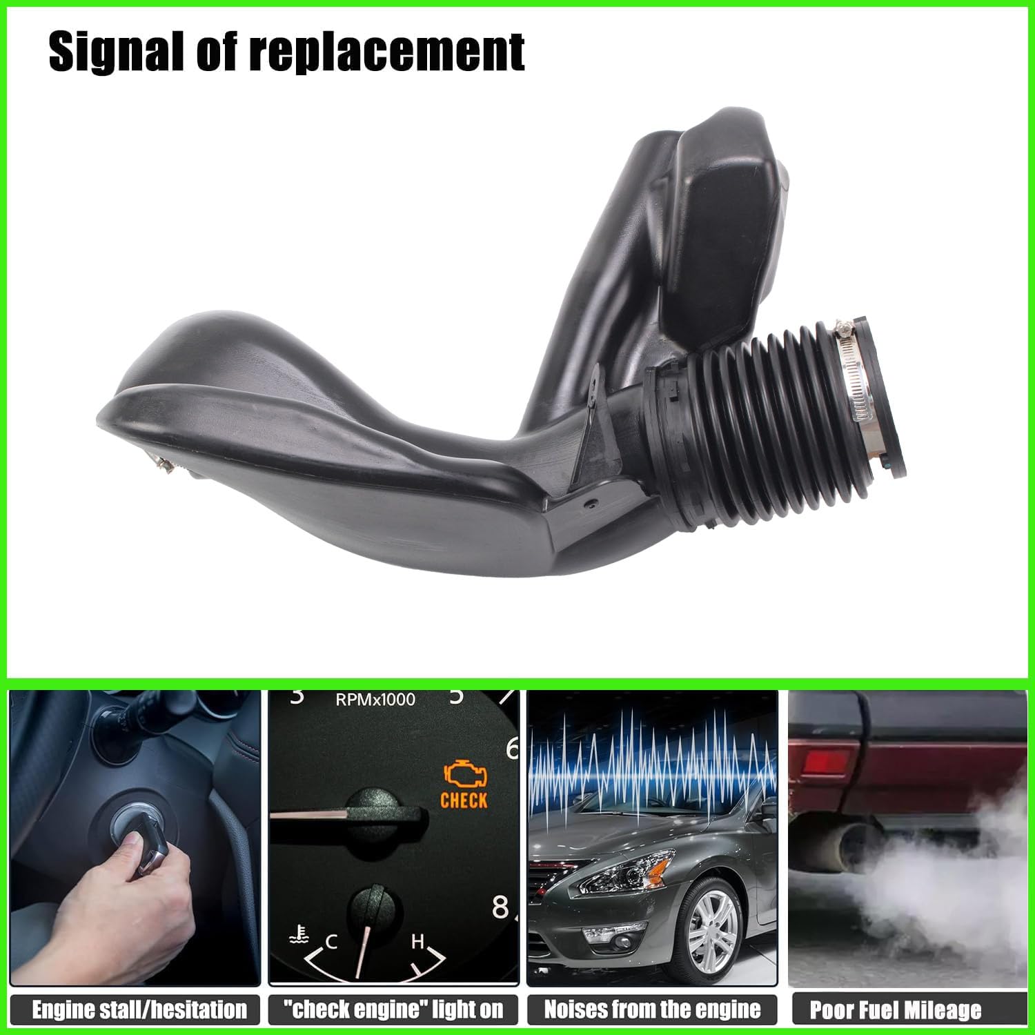 AUCERAMIC 696-402 Engine Air Intake Hose Fit For 1999-2007 Chevrolet Silverado Suburban Tahoe Gmc Sierra Yukon