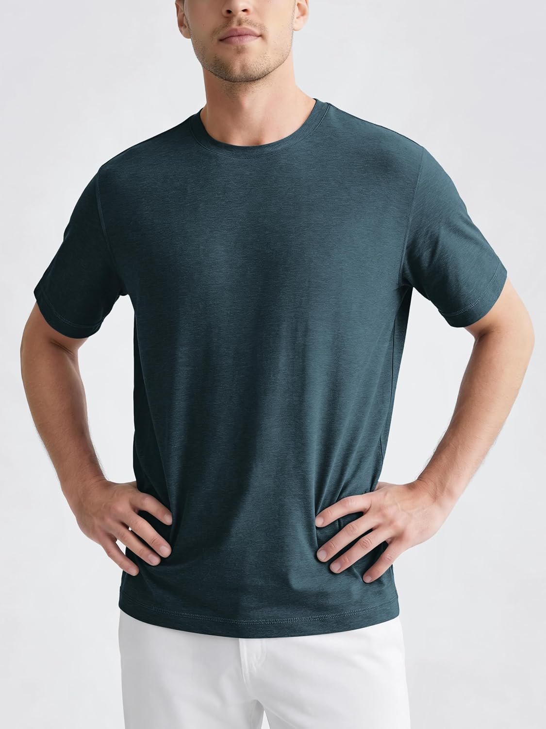 ASLABCREW Men's Everyday Comfort Short Sleeve T-Shirt, Ultra-Soft Crew Neck Tee with UPF 50+ & Moisture Wicking