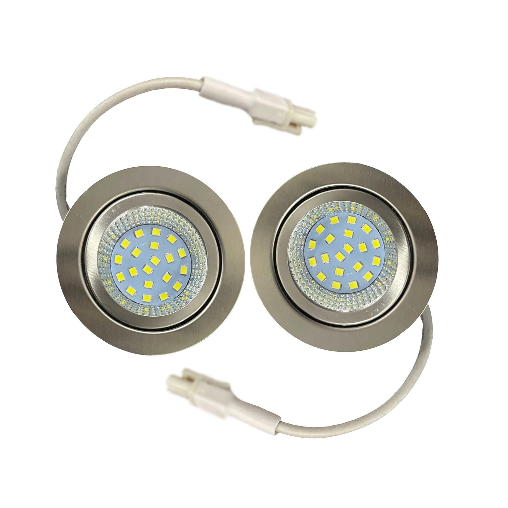 ruehalf 2Piece Cooker Hood Bulb LED 2.5W 220-240V for 60mm Hole Kitchen Under Cabinet Closet Lighting 20W Halogen Bulb Equivalent(White 6000K)