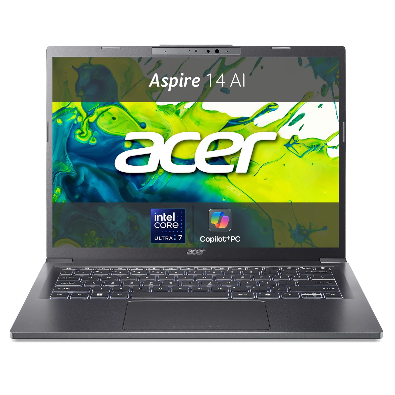 acer Aspire 14 AI Laptop | Display 14” WUXGA OLED | Intel Core Ultra 7-256V | 16 GB RAM | 512 GB SSD | Copilot+ PC | Windows 11 | QWERTY | PC Portatile IA, 14"