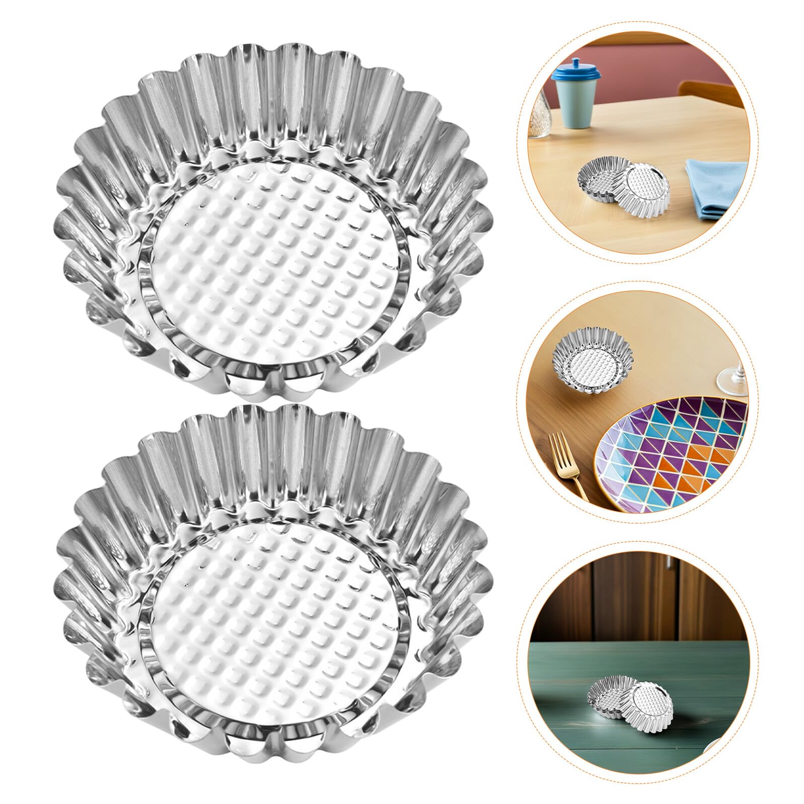 Set 20 Stampi Mini Crostatine in Acciaio Inox Antiderente Teglie per Crostate a Forma di Fiore Diametro 8 CM Pirottini per Cupcake e Dolci Utensili da Forno Riutilizzabili per