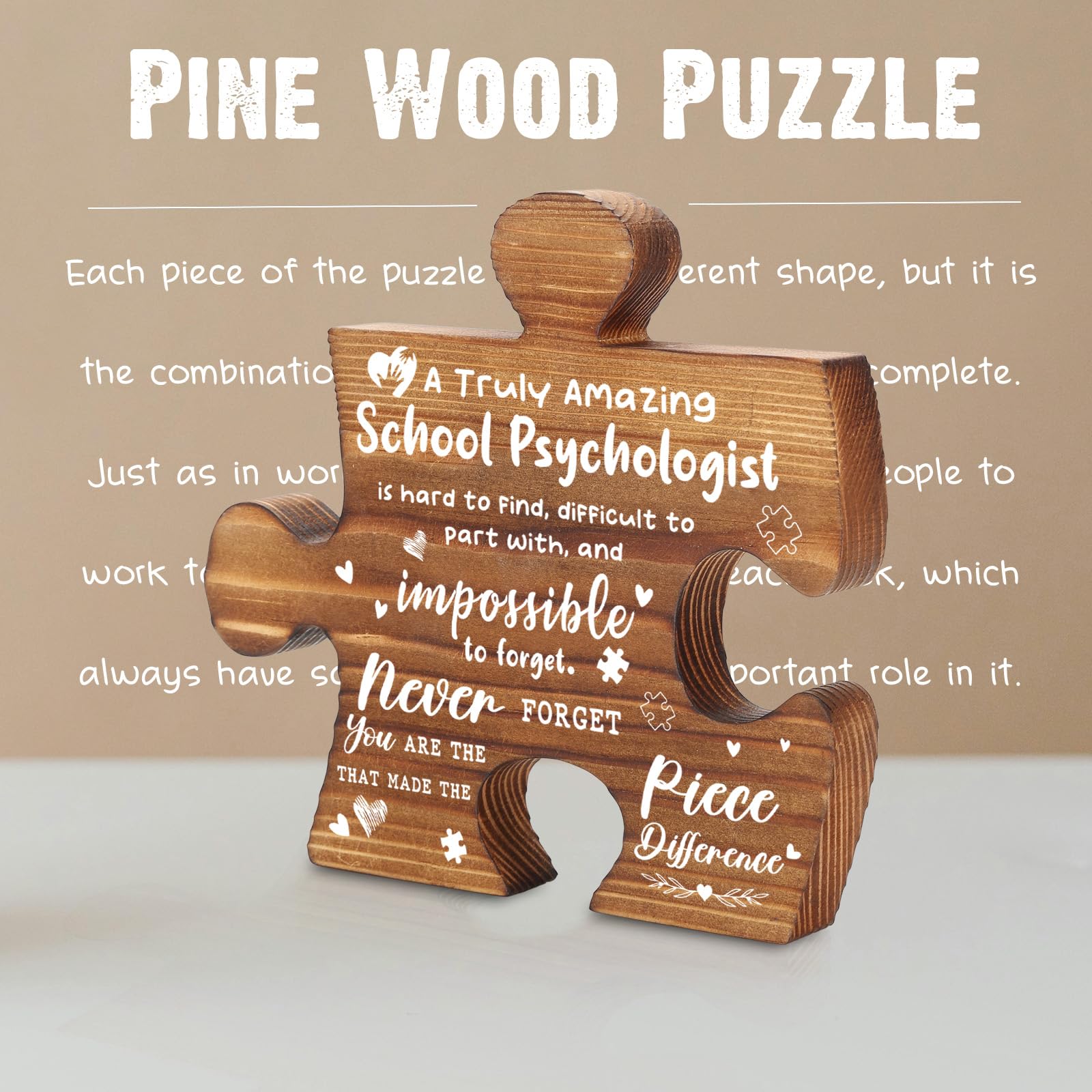 School Psychologist Thank You Appreciation Gifts, School Psychologist Office Decor Puzzle Piece Gifts Decorative Signs Plaques AXX03