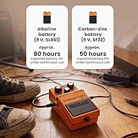 Vista 4 de Boss Paquete de distorsión DS-1 con cable de instrumento Gearlux, cable de conexión, púas y paño de pulido de Austin Bazaar