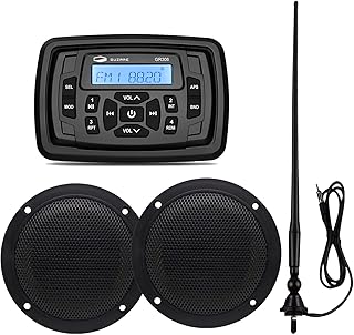 HASDA Bluetooth Marine Radio Car Stereo Dashboard Digital Audio System Receiver Waterproof Boat Speakers FM AM Radio Antenna for ATV UTV RV UV
