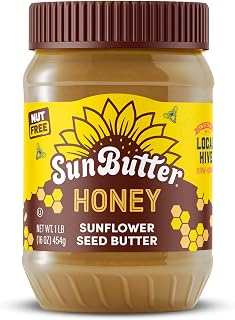 SunButter Honey Sunflower Seed Butter 16oz - Nut-Free Vegan Spread, 5g Plant Protein, Roasted Sweet & Savory, Kosher Allergy-Friendly