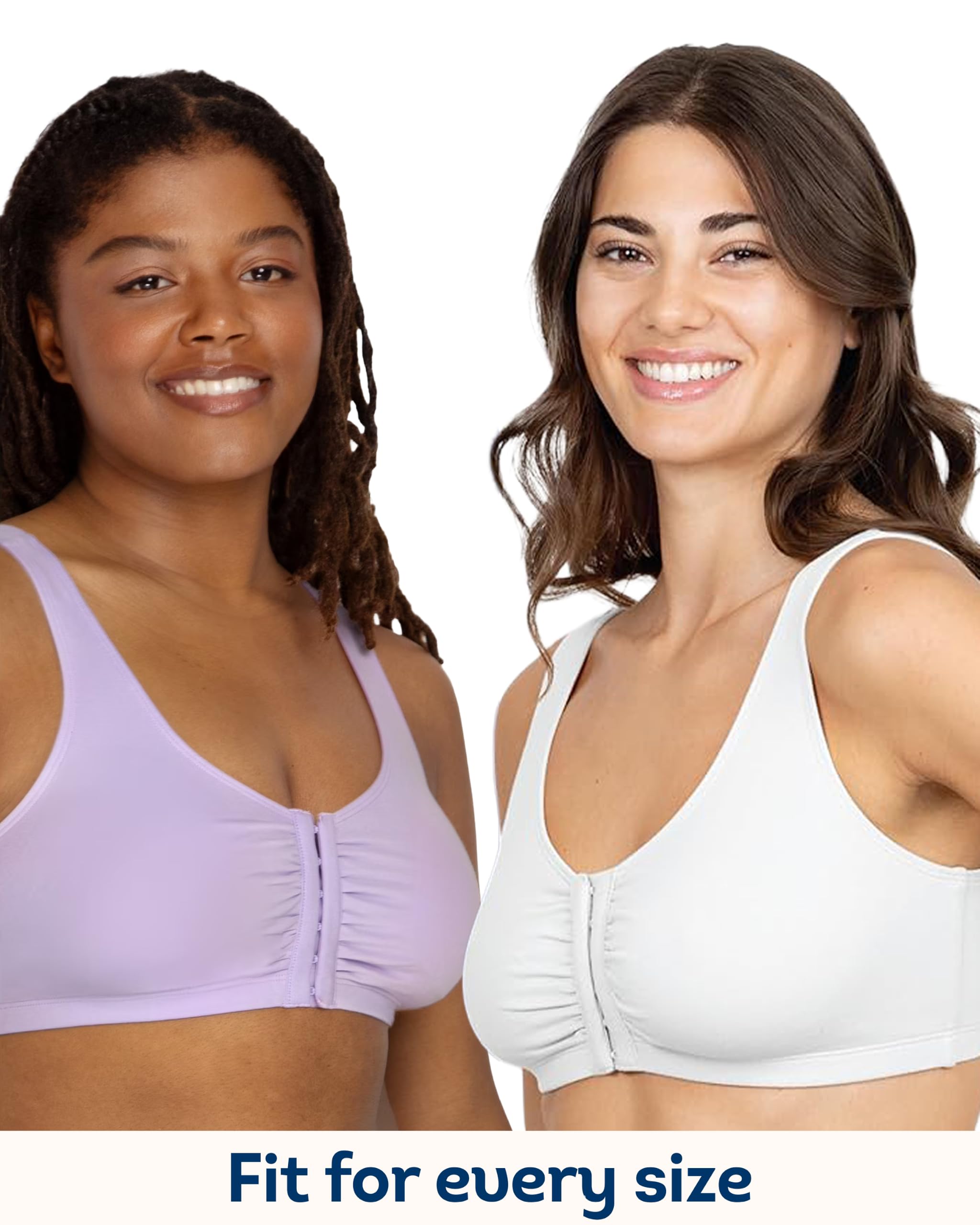 Fruit of The Loom Brasier deportivo de talla grande para mujer, cierre frontal, brasier deportivo (paquete de 2)