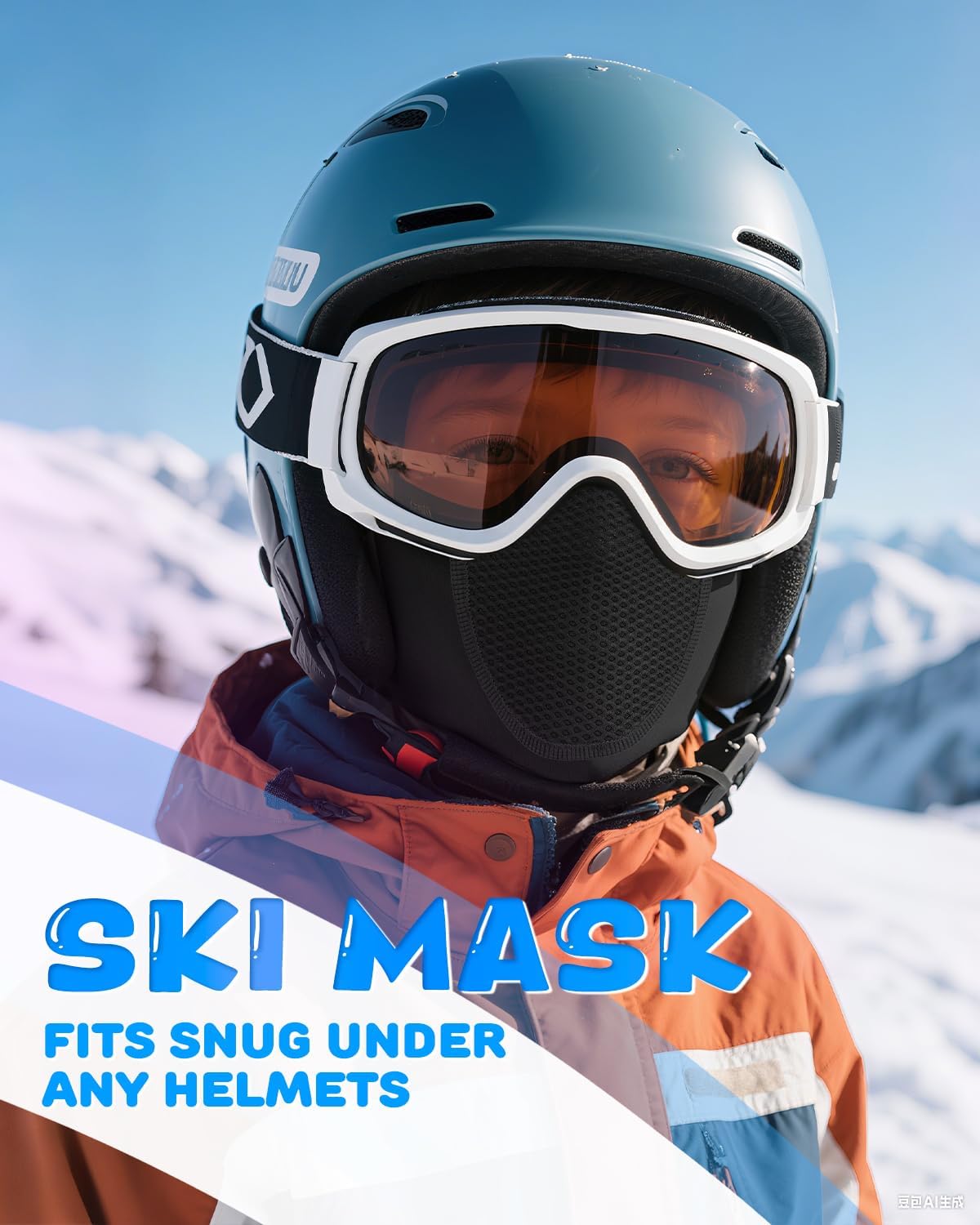 One-Piece-Design Kids Balaclava Ski Mask Fleece Winter Full Face Head Cover for Boys Girls-Cold Weather Ski Outdoor Windproof