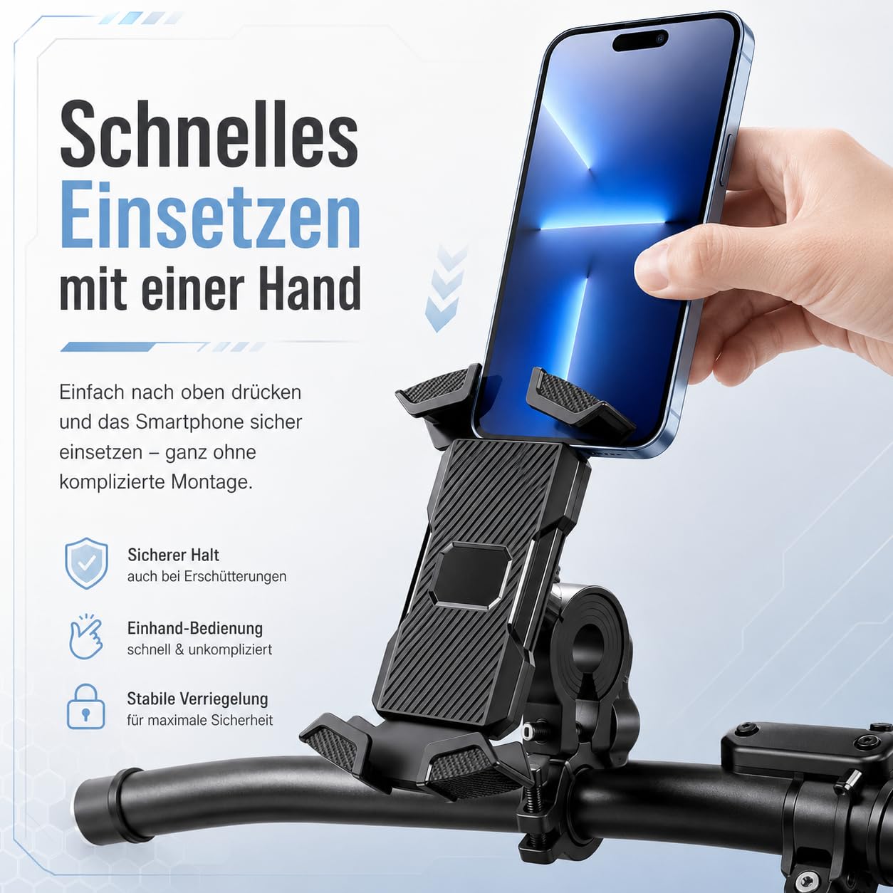 Beyerwerk VeloGrip Fahrrad-Handyhalterung 360 Grad Drehbar Universelle Lenker Smartphone Halterung Für 4,7 Bis 6,8 Zoll Geräte Sicherer Halt Beim Radfahren (2 Stück)