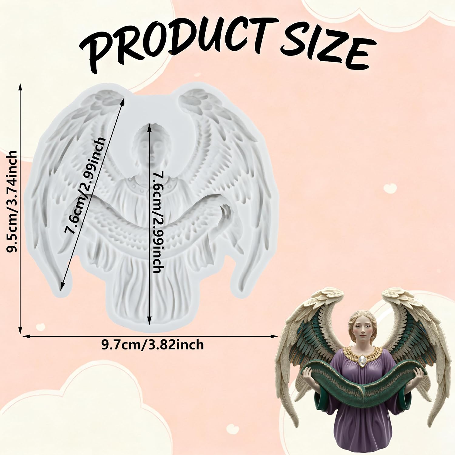 Angels Polymer Clay Mold Praying Angels Silicone Molds for DIY Craft Epoxy Resin Casting Polymer Clay Tools Crafts Air Dry Jewelry Making
