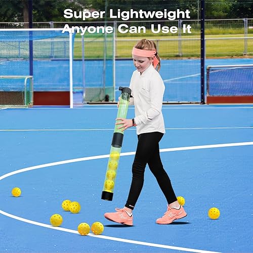 Miniatura 6 de Pickleball Ball Retriever, Pickleball Pickleball superior con capacidad para 17 bolas, tolva de pickleball con correa para el hombro para una fácil
