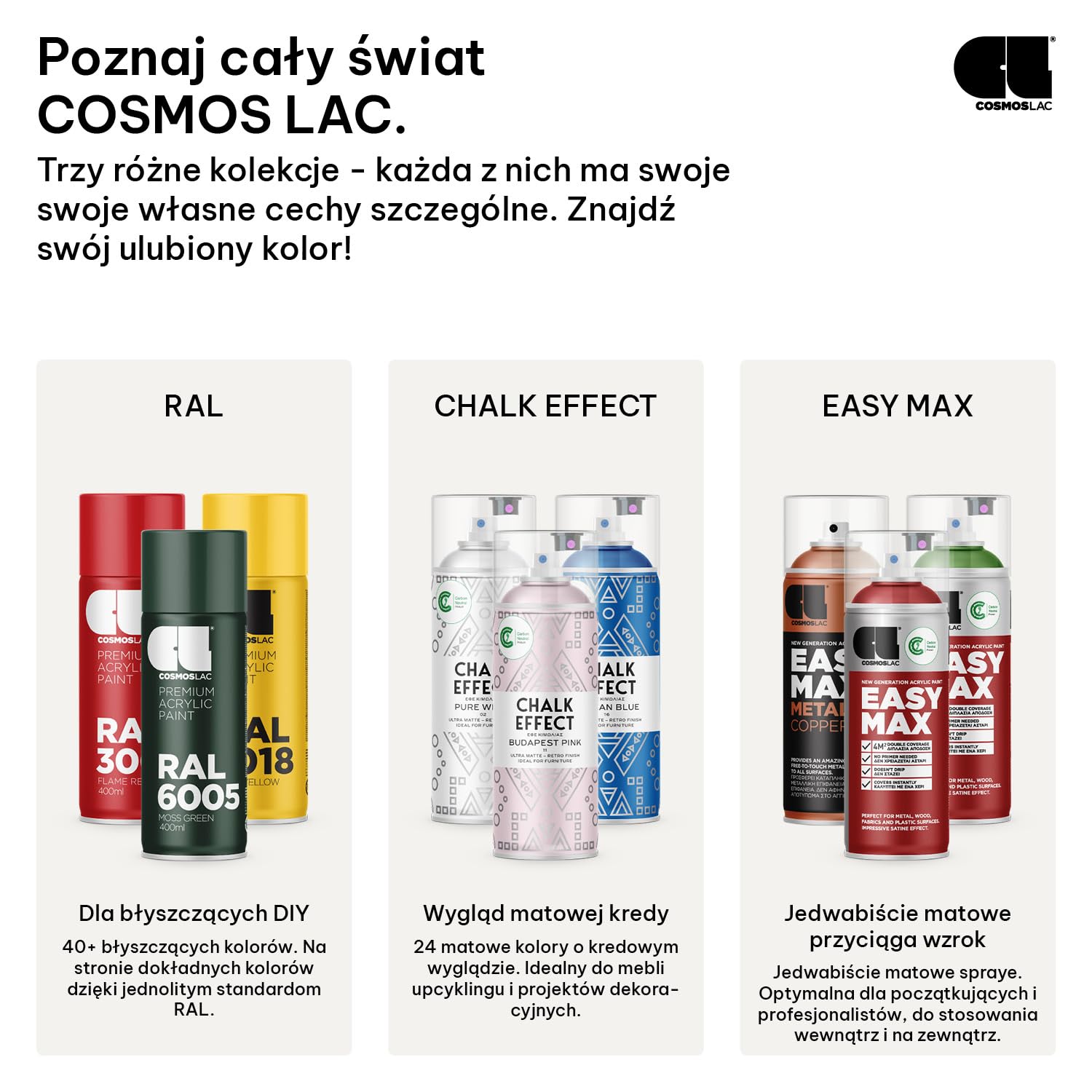 CL COSMOS LAC lakier w sprayu, złoty, błyszczący – farba w sprayu, farba DIY, farba akrylowa w sprayu do malowania tworzyw sztucznych, metalu itp. (złoty)
