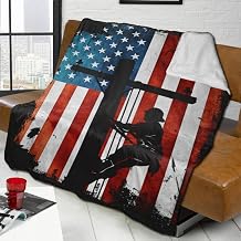 Lineman with American Flag Flannel Fleece Blanket Air-Conditioning Blanket Throw Ultra-Soft Velvet Plush Throw Blanket