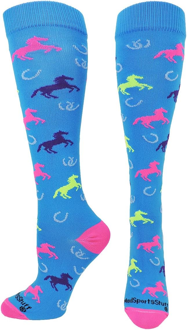 MadSportsStuff Wild Horses Equestrian Athletic Over the Calf Socks