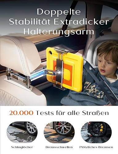 Miniatura 2 de LISEN Soporte extensible para tableta, iPad, asiento trasero para niños, soporte para reposacabezas de iPad para automóvil, viaje por carretera,