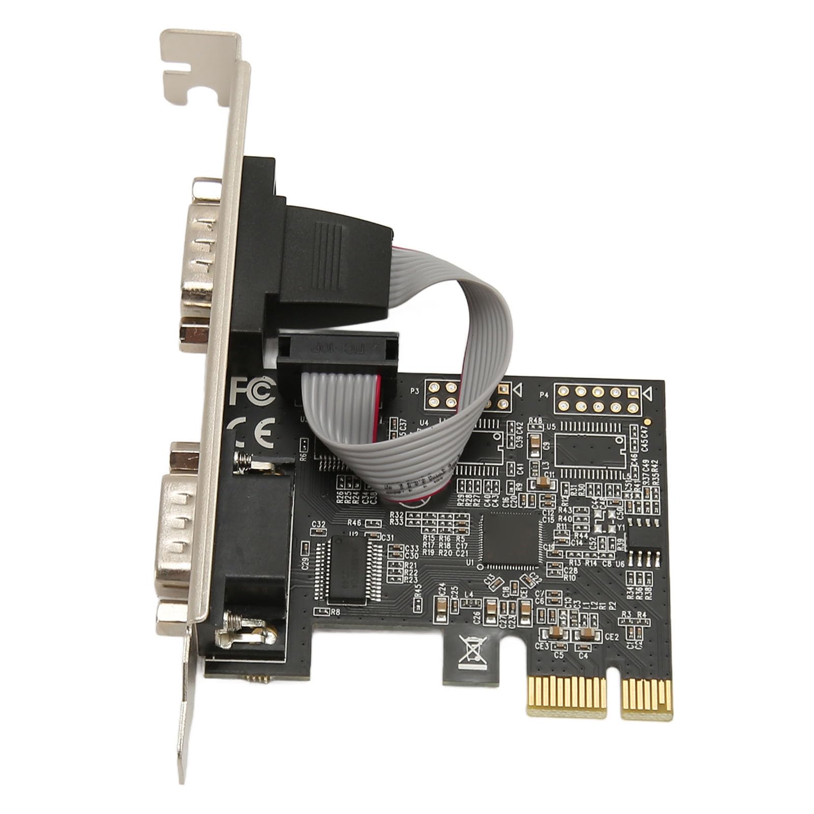 2 Port PCIE RS232 Serial Card with Full Size Bracket, Supports for