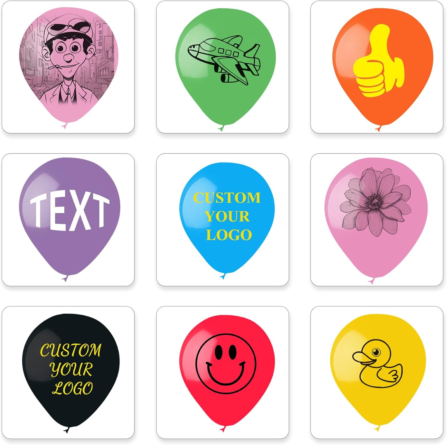 100 Pcs Custom Balloons,Personalized Balloons,Globos Personalizados with Logo,Text,Blessing Words, Sentences, Phrases, Letters,Customize Your Celebrations with Personalized Balloons-12in 2.3g