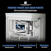Vista 2 de Thermalright Trofeo Vision 360 ARGB enfriador de CPU blanco para AIO, radiador refrigerado por agua de alto rendimiento de 360 mm con pantalla larga