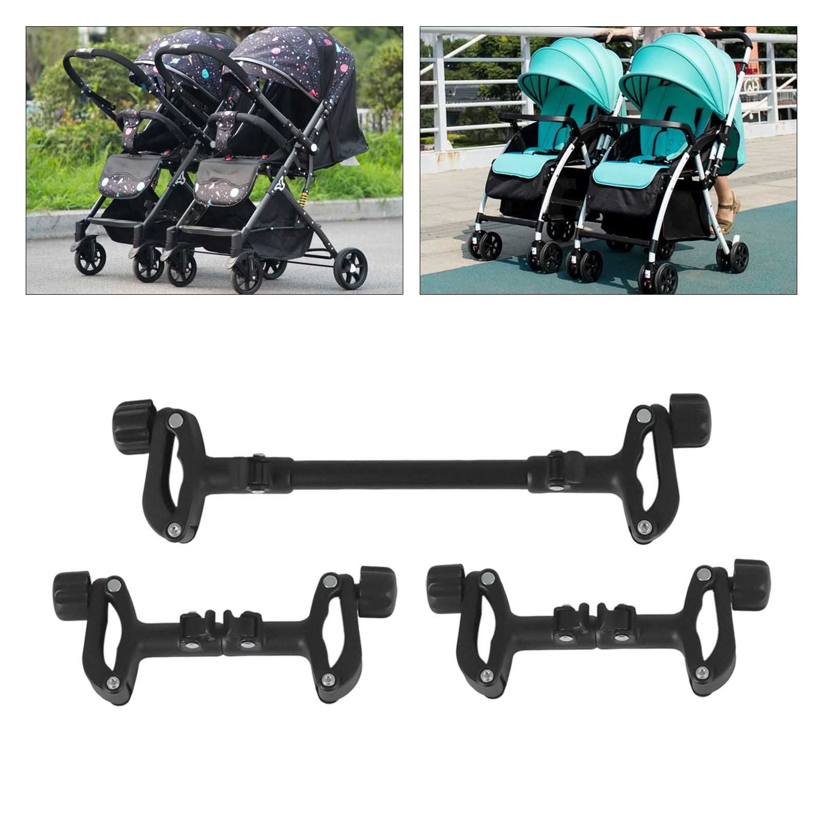 Lot de 3 raccords de poussette, connecteurs universels pour poussette, jumeaux, poussettes simples dans une poussette double